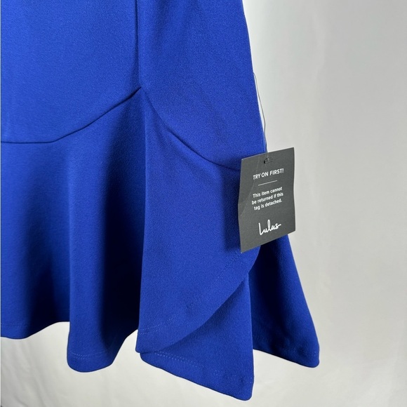 NWT Lulus Glamour Goals One-Shoulder Mini Dress in‎ Cobalt Blue Size Extra Small - Picture 5 of 10